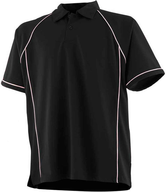 Finden + Hales Kids Performance Piped Polo Shirt | Black/White