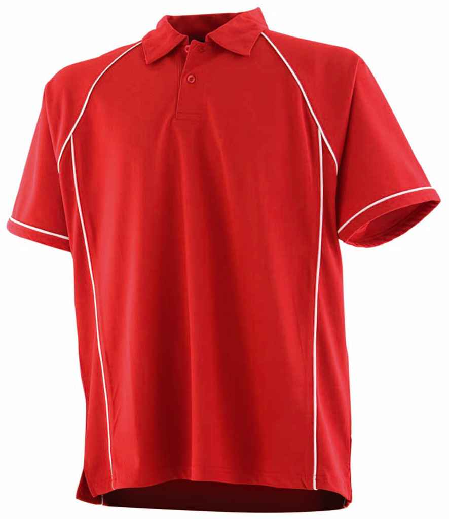 Finden + Hales Kids Performance Piped Polo Shirt | Red/White