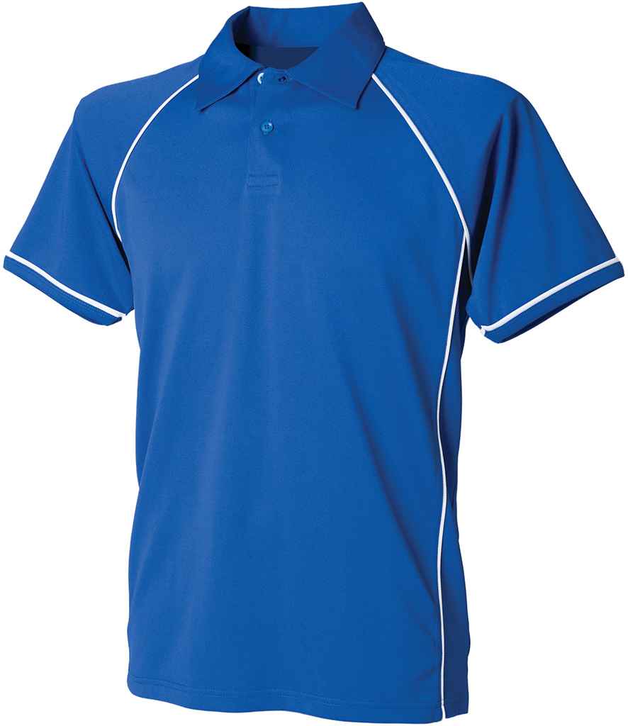 Finden + Hales Kids Performance Piped Polo Shirt | Royal Blue/White