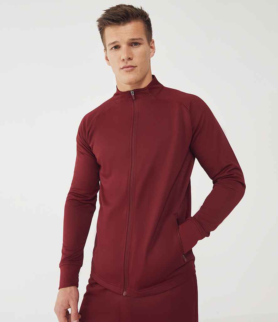 Finden + Hales Knitted Tracksuit Top | Burgundy/Burgundy