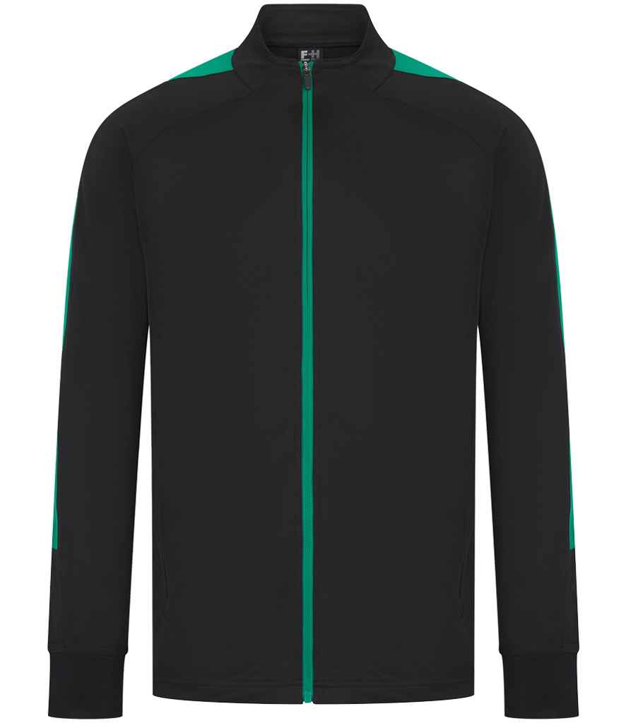 Finden + Hales Knitted Tracksuit Top | Black/Emerald