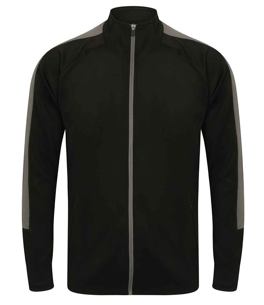 Finden + Hales Knitted Tracksuit Top | Black/Gunmetal
