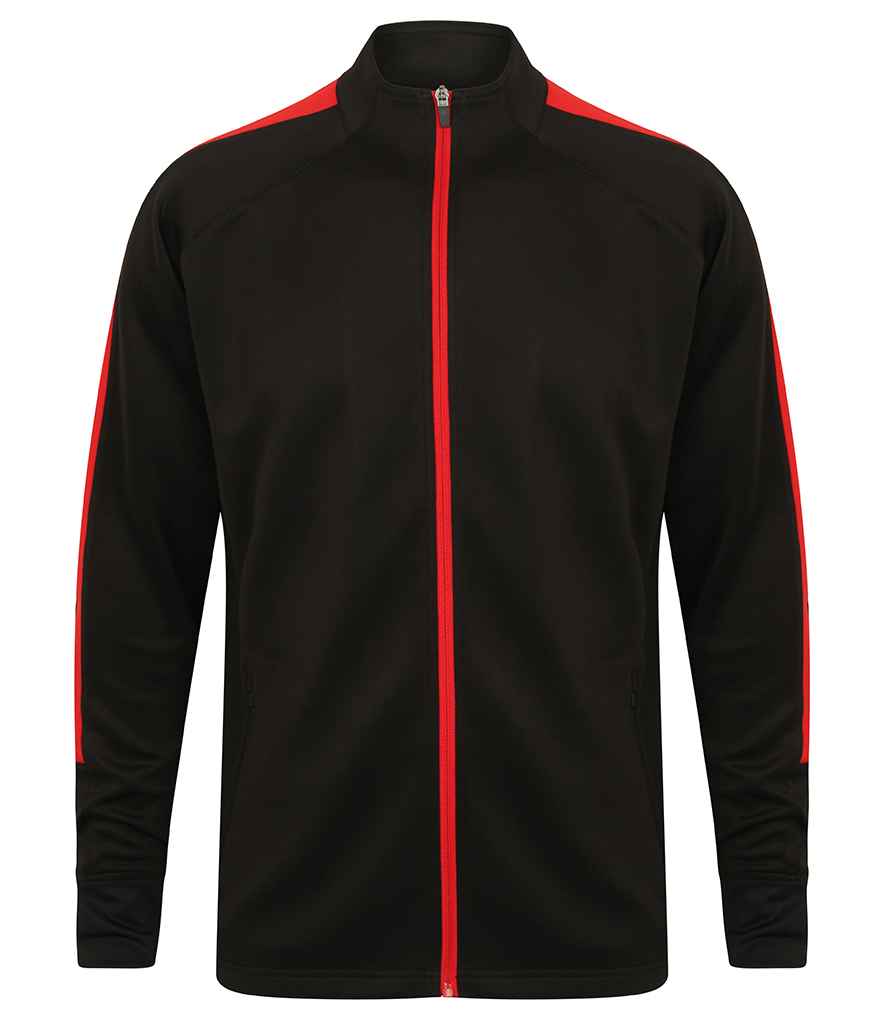 Finden + Hales Knitted Tracksuit Top | Black/Red