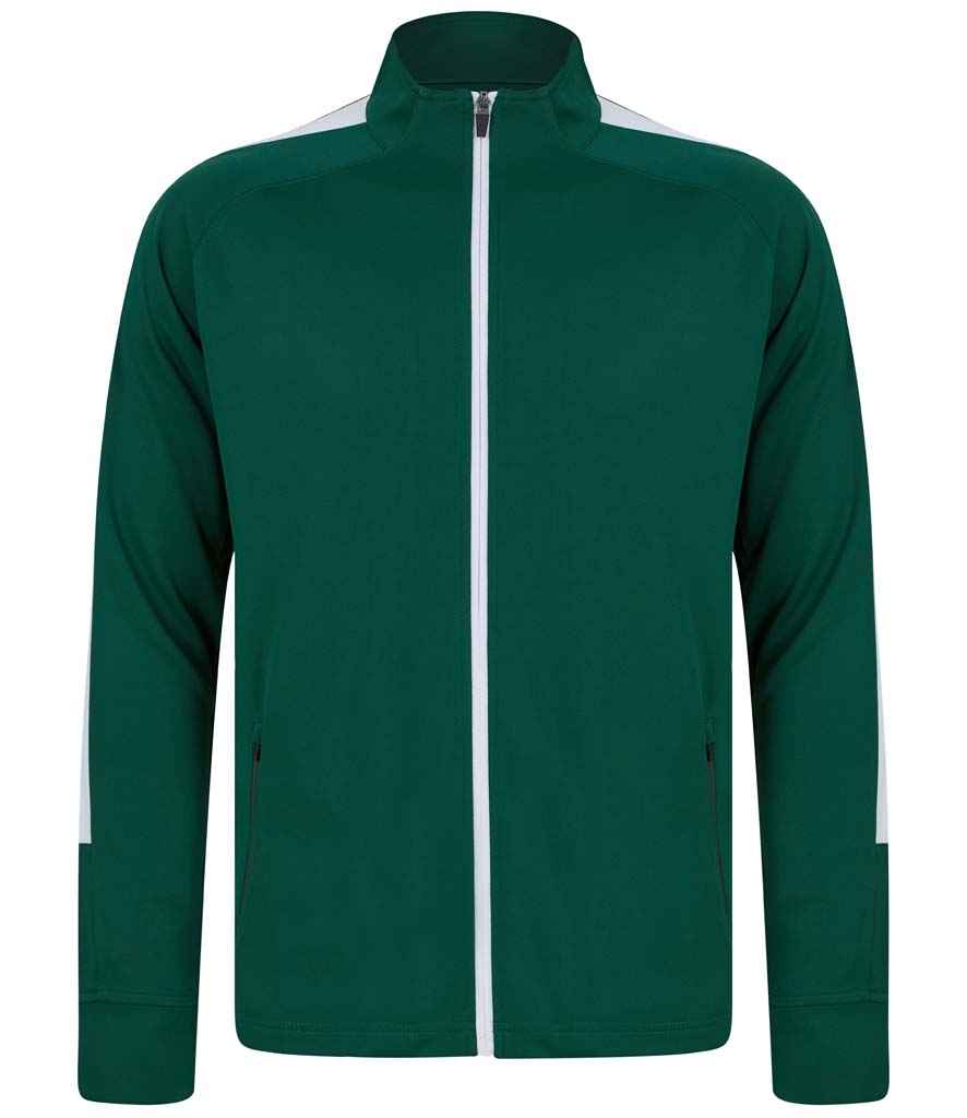 Finden + Hales Knitted Tracksuit Top | Bottle Green/White