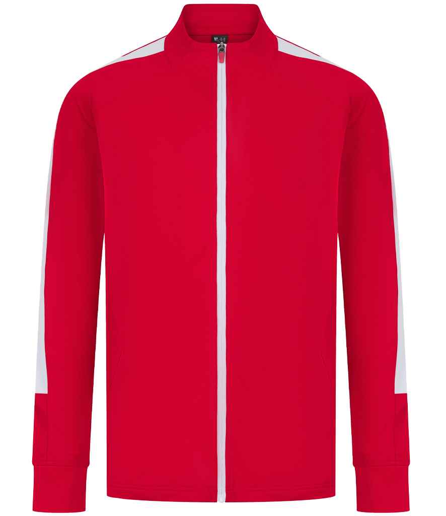 Finden + Hales Knitted Tracksuit Top | Red/White