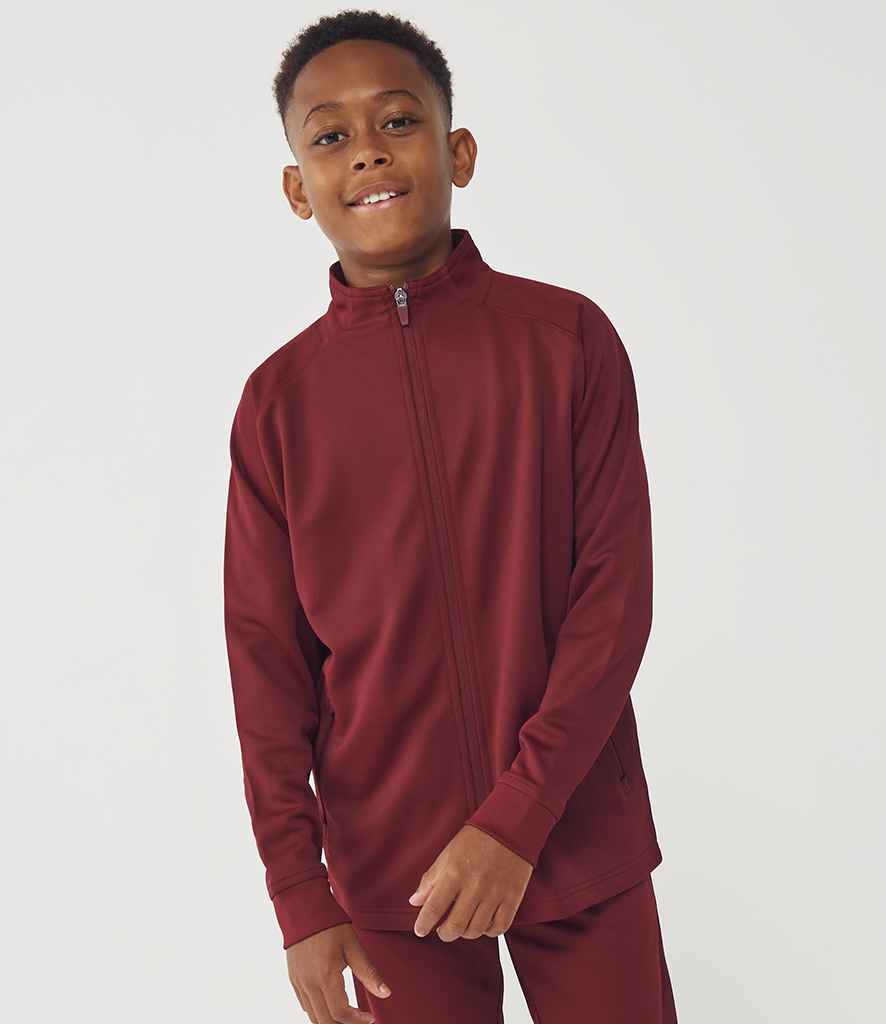 Finden + Hales Kids Knitted Tracksuit Top | Burgundy/Burgundy