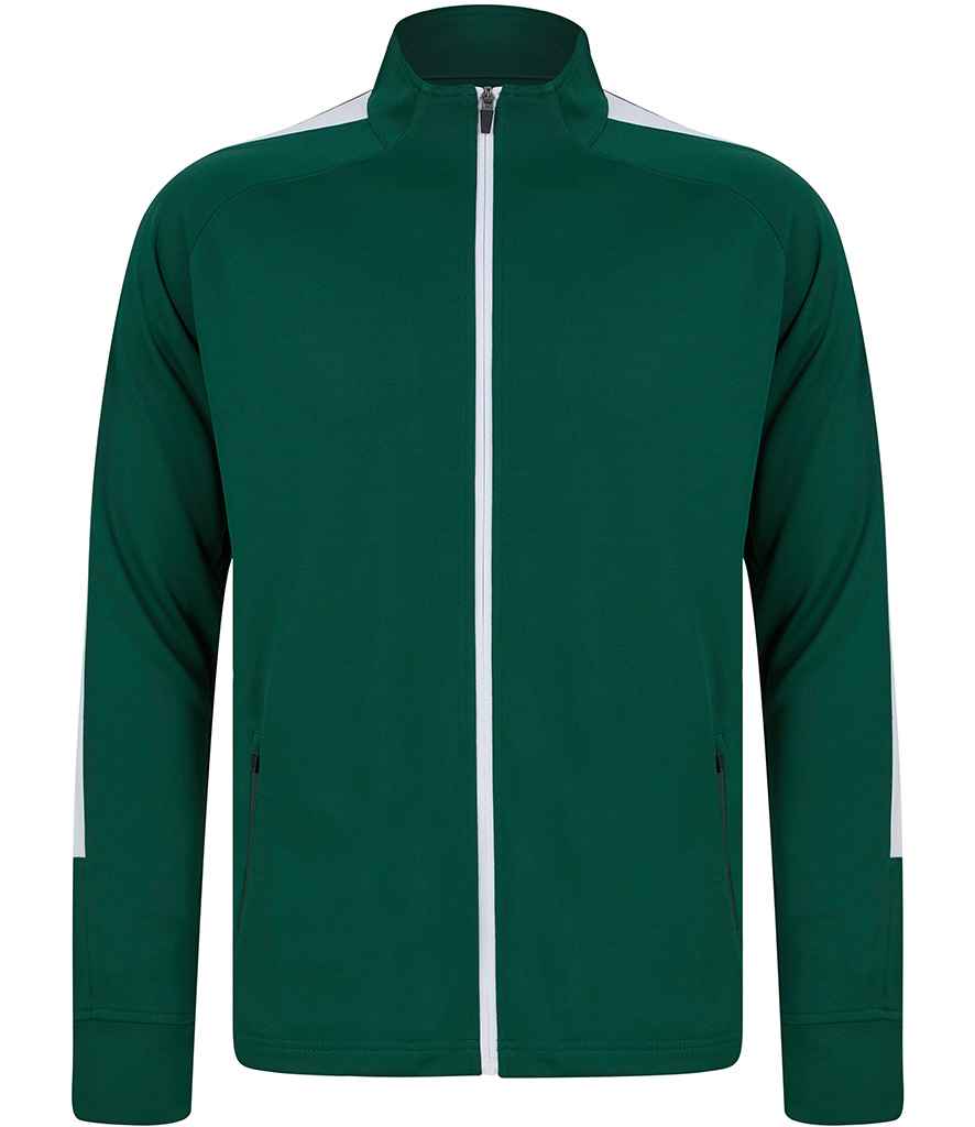 Finden + Hales Kids Knitted Tracksuit Top | Bottle Green/White