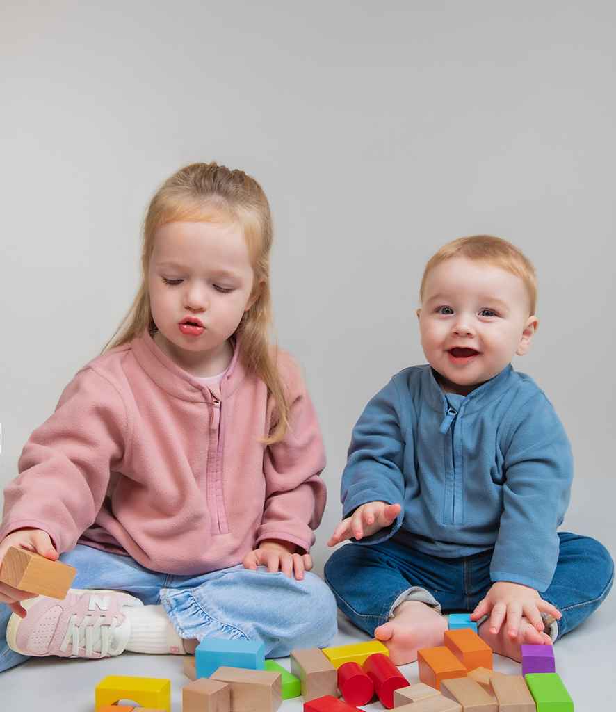 Larkwood Kids 1/2 Zip Lightweight Fleece | Stone Blue