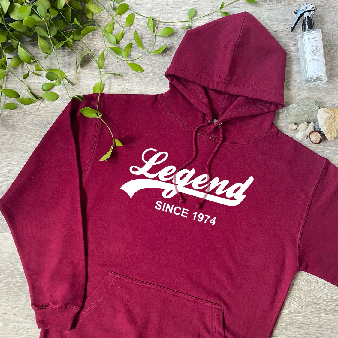 Our Hand-Printed Organic Cotton Hoodie with a "Legend Since" design is the perfect way to celebrate a milestone in style! Made from 100% soft, eco-friendly organic cotton, this hoodie is both comfortable and sustainable. Featuring the bold statement "Legend Since" followed by a customized date, it’s the ultimate personalized piece for marking birthdays, anniversaries, or any special occasion. Whether you're treating yourself or gifting someone a unique wardrobe staple, this hand-printed hoodie adds a person