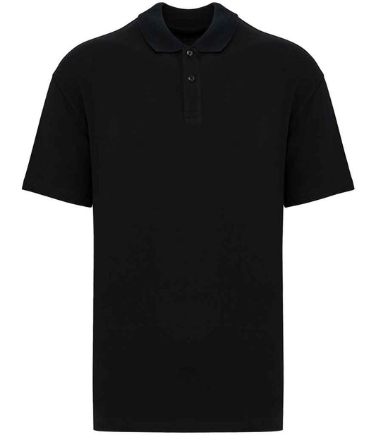 Native Spirit Drop Shoulder Piqué Polo Shirt | Black