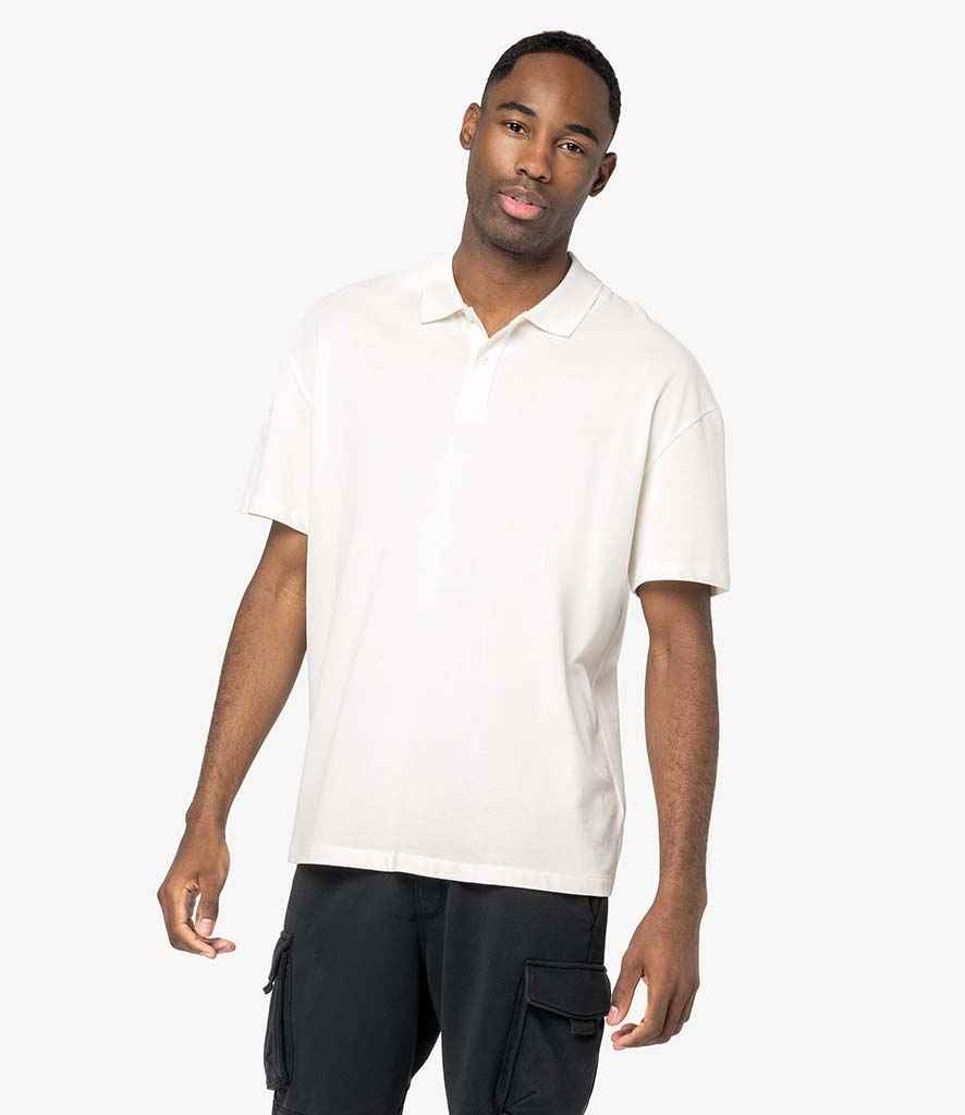 Native Spirit Drop Shoulder Piqué Polo Shirt | Ivory