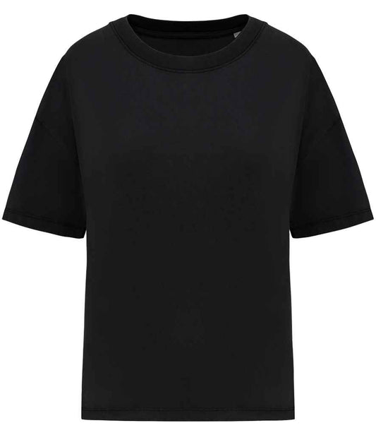 Native Spirit Ladies Oversize Washed Effect T-Shirt | Washed Black