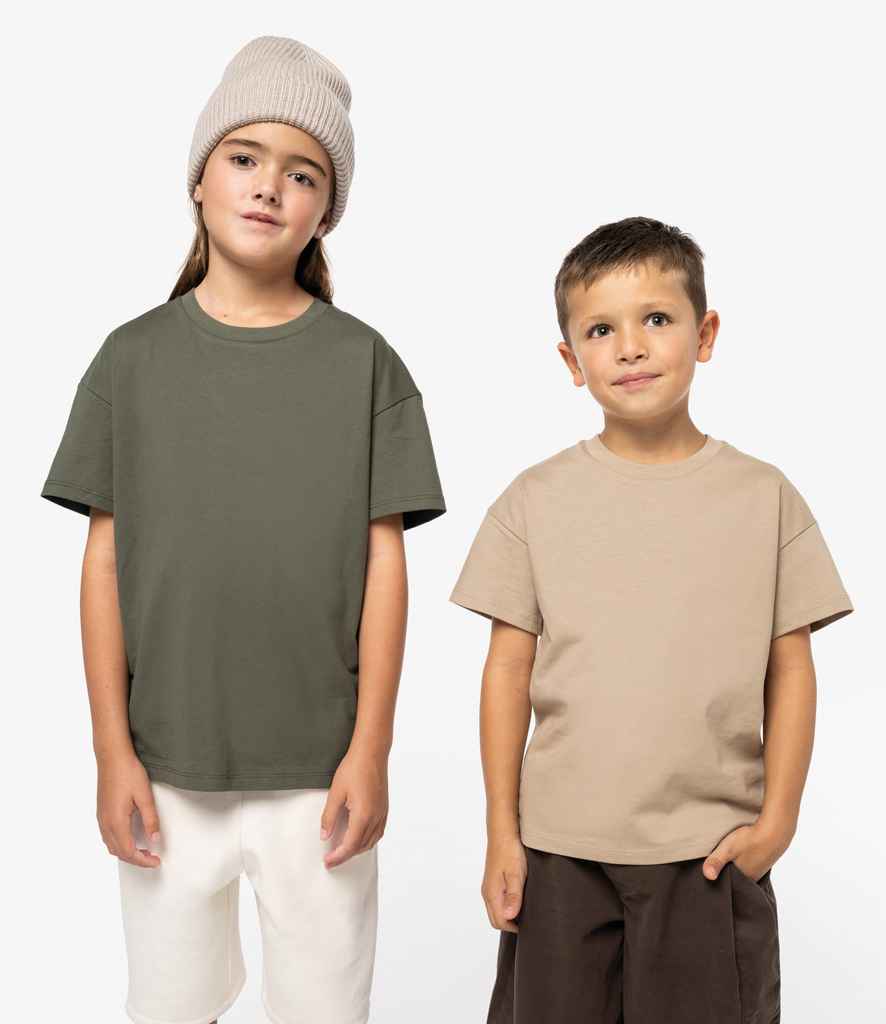 Native Spirit Kids Dropped Shoulder T-Shirt | Khaki