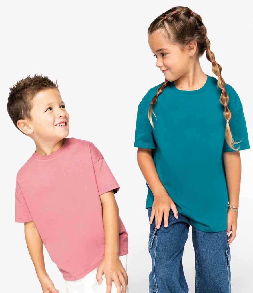 Native Spirit Kids Dropped Shoulder T-Shirt | Peacock Green