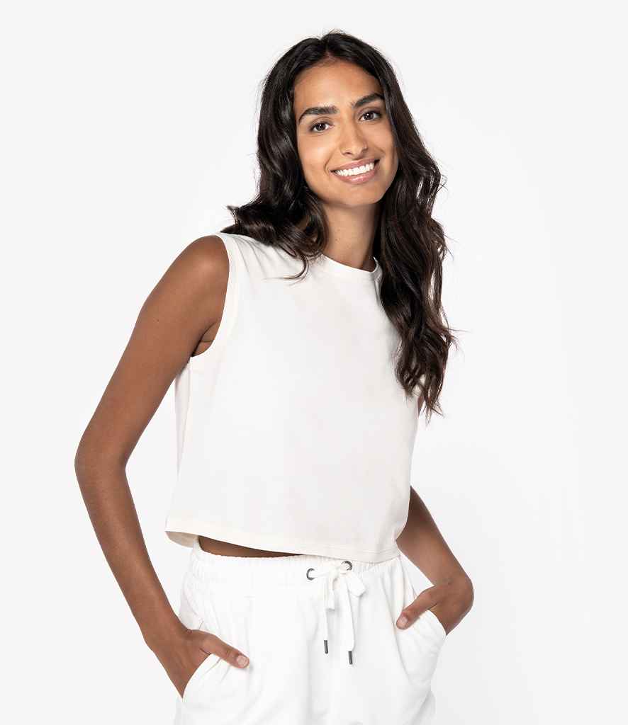 Native Spirit Ladies Cropped Tank Top | Washed Ivory