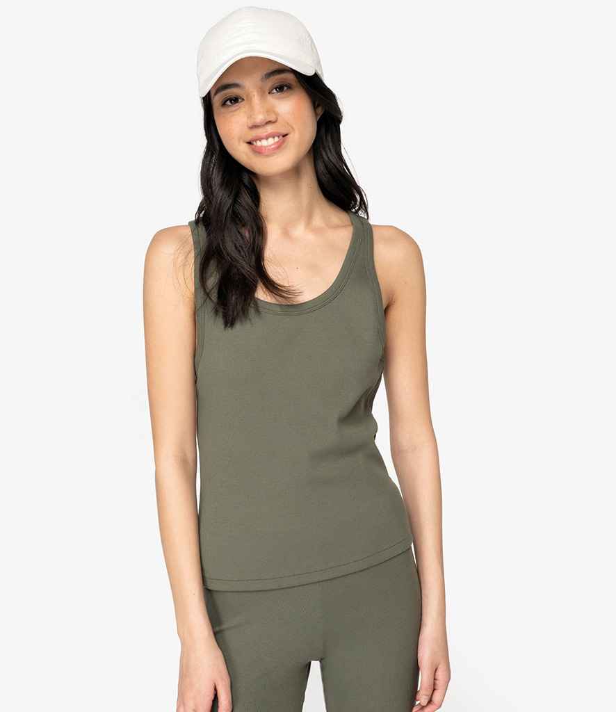 Native Spirit Ladies Ribbed Tank Top | Organic Khaki