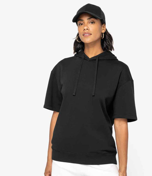 Native Spirit Unisex French Terry Short Sleeve Hooded Sweatshirt | Black