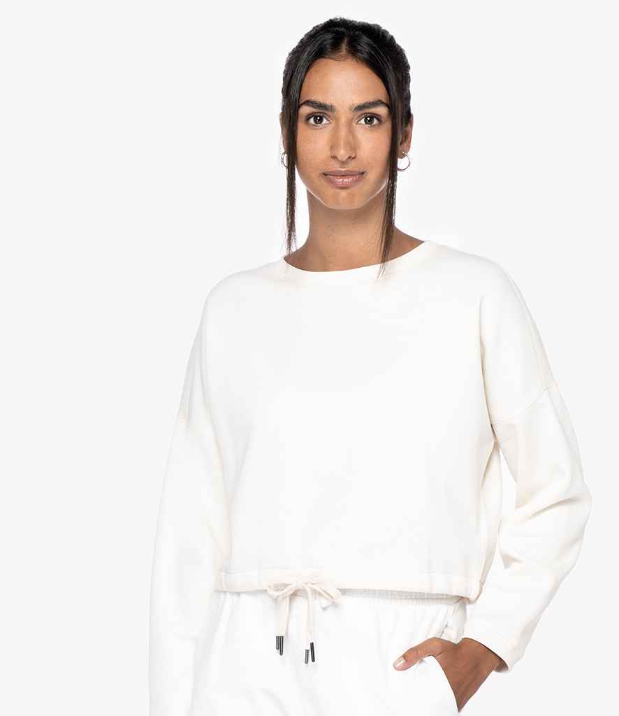 Native Spirit Ladies Oversized Cropped Sweatshirt | Ivory