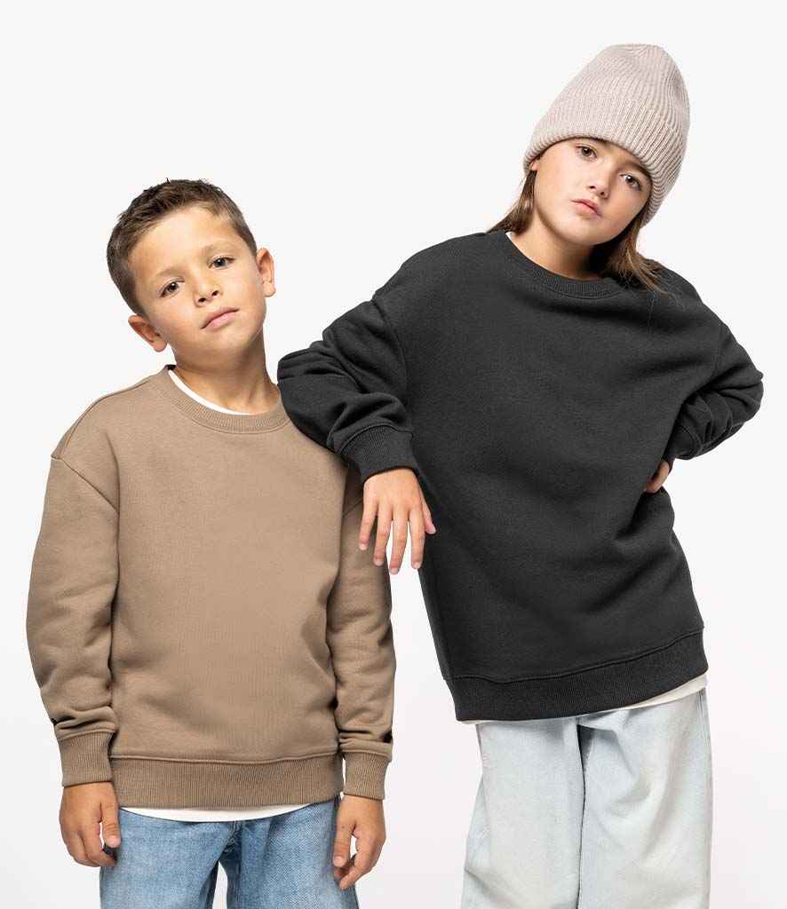 Native Spirit Kids Oversized Round Neck Sweatshirt | Driftwood