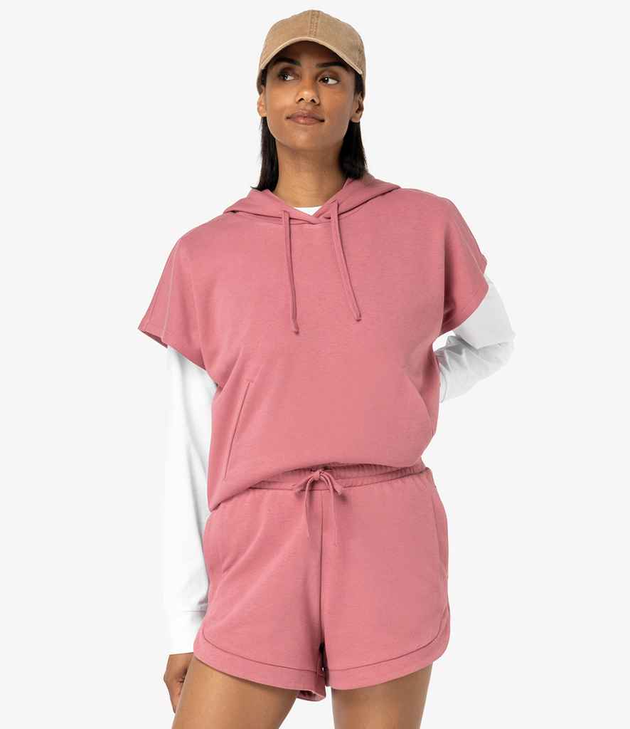 Native Spirit Ladies French Terry Sleeveless Hooded Sweatshirt | Antique Rose