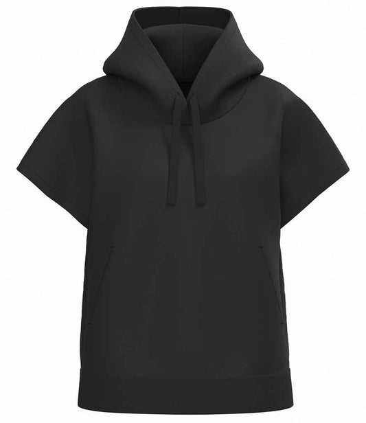 Native Spirit Ladies French Terry Sleeveless Hooded Sweatshirt | Black