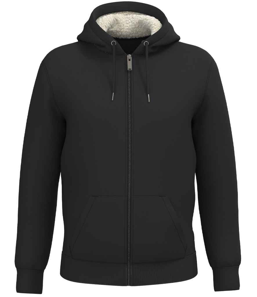 Native Spirit Unisex Sherpa lined Full Zip Sweatshirt | Black