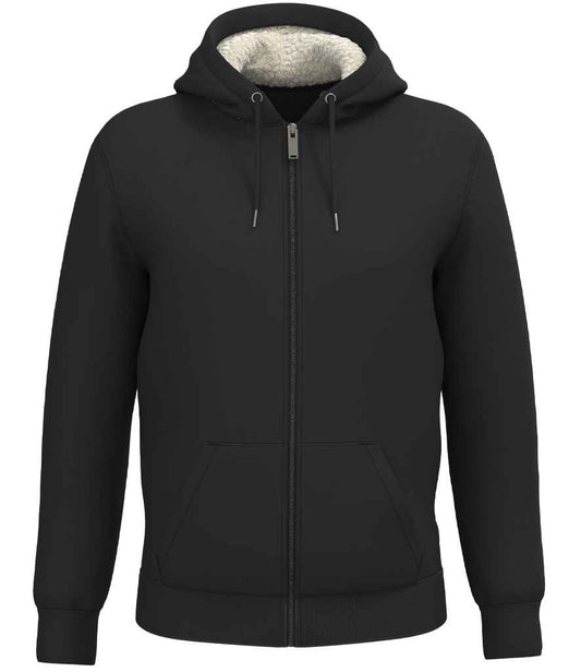 Native Spirit Unisex Sherpa lined Full Zip Sweatshirt | Black