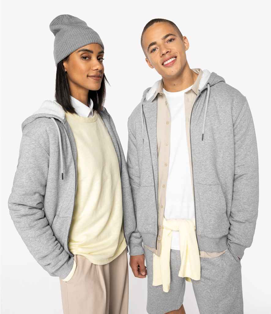 Native Spirit Unisex Sherpa lined Full Zip Sweatshirt | Moon Grey Heather