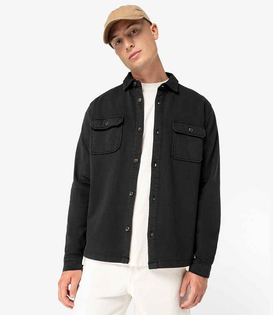 Native Spirit Faded Brushed Fleece Overshirt | Washed Black