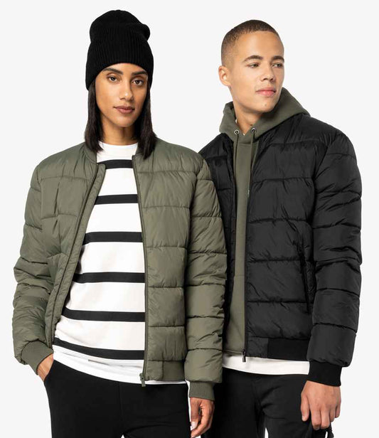 Native Spirit Varsity Collar Padded Jacket | Black