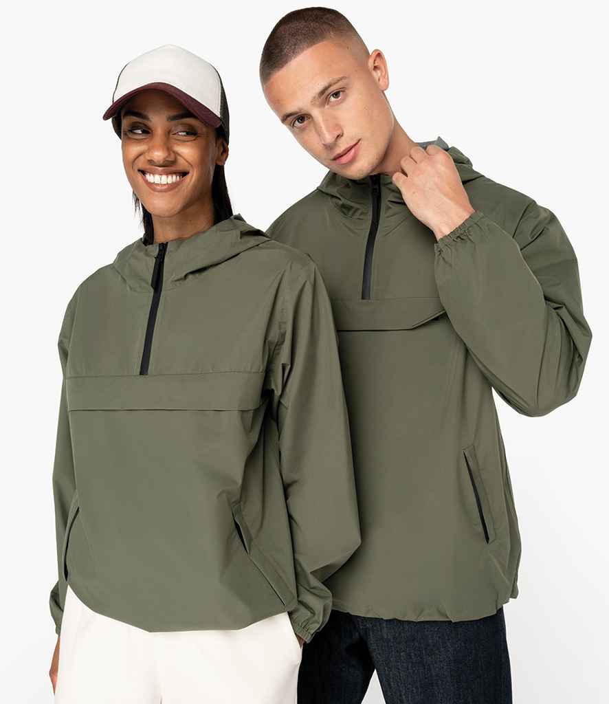 Native Spirit Unisex Waterproof 1/4 Zip Windbreaker | Organic Khaki