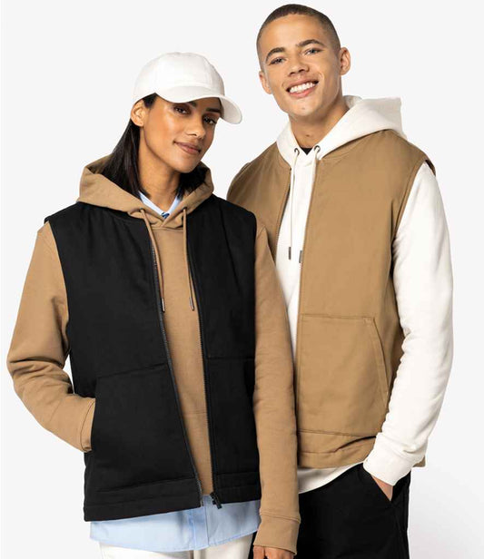 Native Spirit Unisex Twill Bodywarmer with Varsity Collar | Black