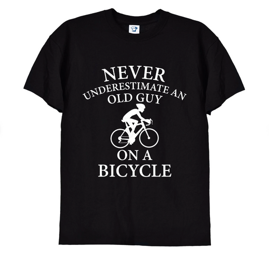 Our "Never Underestimate An Old Guy On A Bike" T-shirt is a must-have for cycling enthusiasts and those who appreciate a bit of humor! Crafted from soft, high-quality cotton, this funny tee combines comfort and a playful message that celebrates the spirit and tenacity of seasoned cyclists. Whether you’re hitting the trails, riding around town, or just enjoying a leisurely day out, this shirt is sure to get a chuckle and spark conversations. Perfect as a gift for the biking grandpa or any older gentleman who