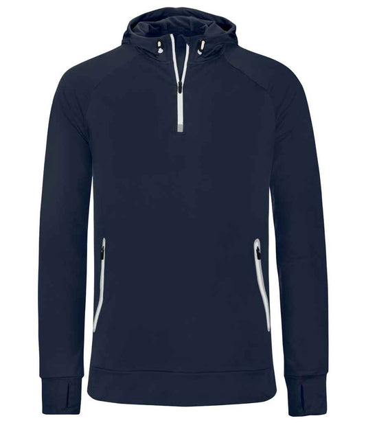 Proact Zip Neck Hooded Sweatshirt | Navy