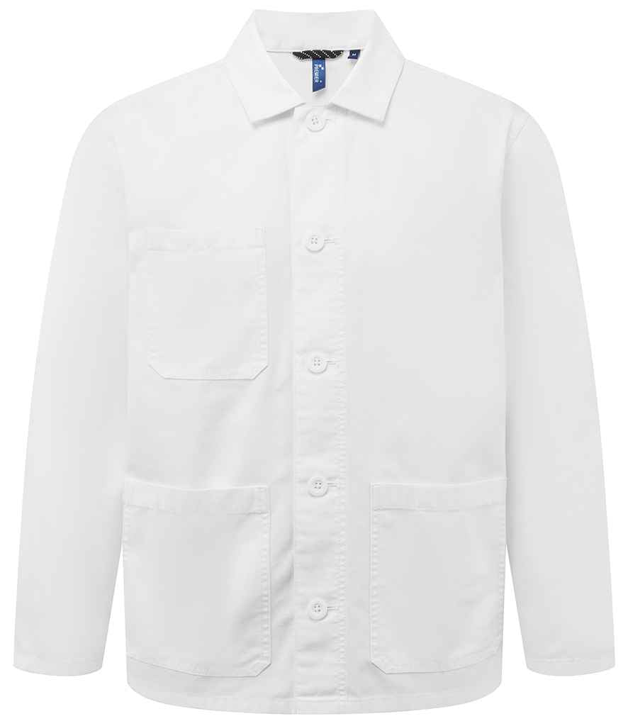 Premier Unisex Utility 2.0 Chore Jacket | White