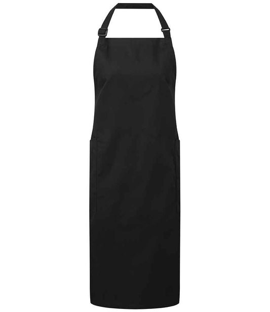 Premier Recycled Polyester and Fairtrade Organic Cotton Bib Apron | Black