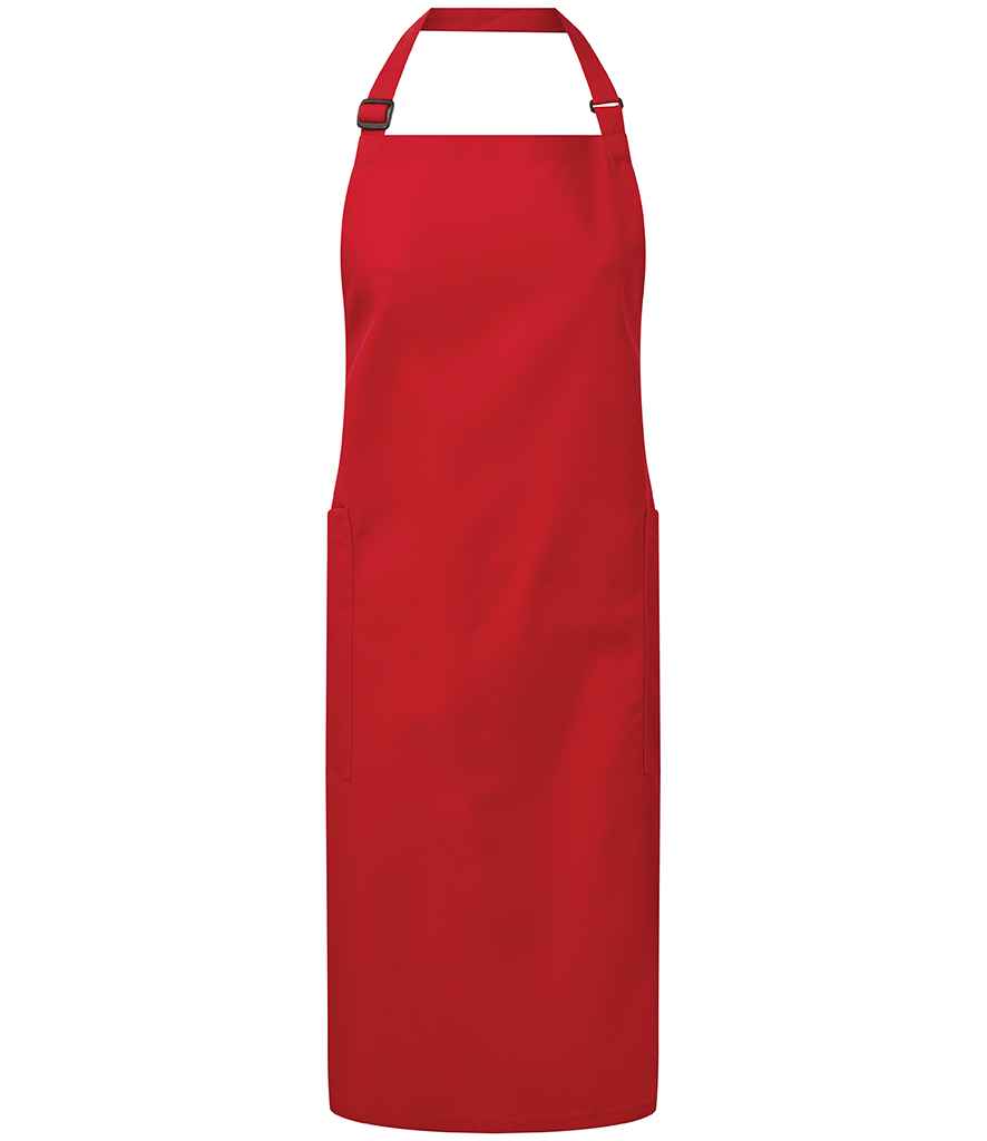 Premier Recycled Polyester and Fairtrade Organic Cotton Bib Apron | Red