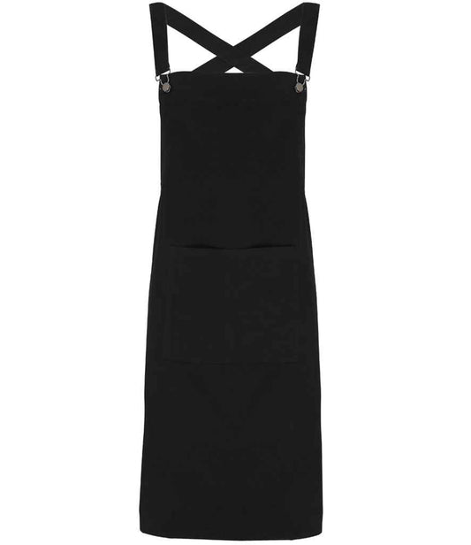 Premier Cross Back Barista Bib Apron | Black