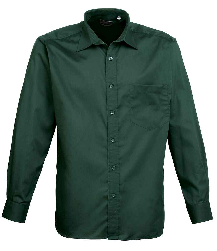Premier Long Sleeve Poplin Shirt | Bottle Green