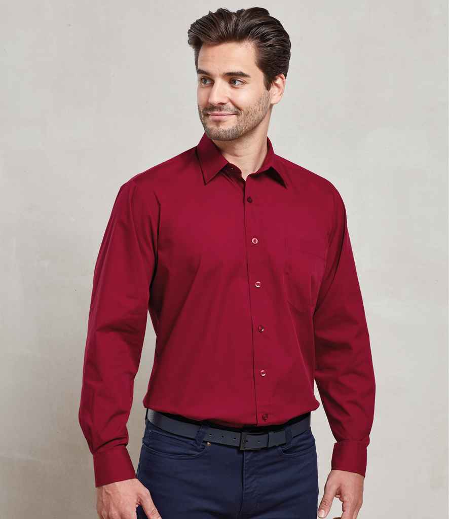 Premier Long Sleeve Poplin Shirt | Burgundy