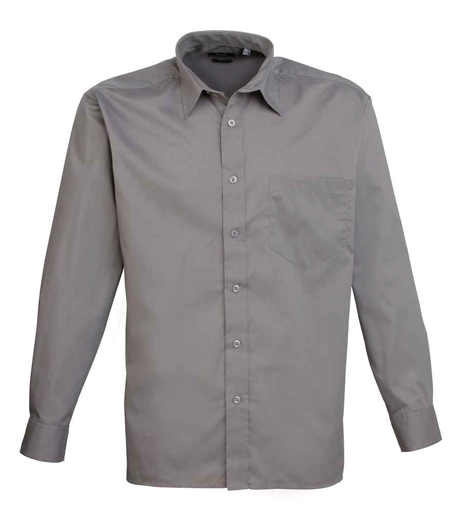 Premier Long Sleeve Poplin Shirt | Dark Grey