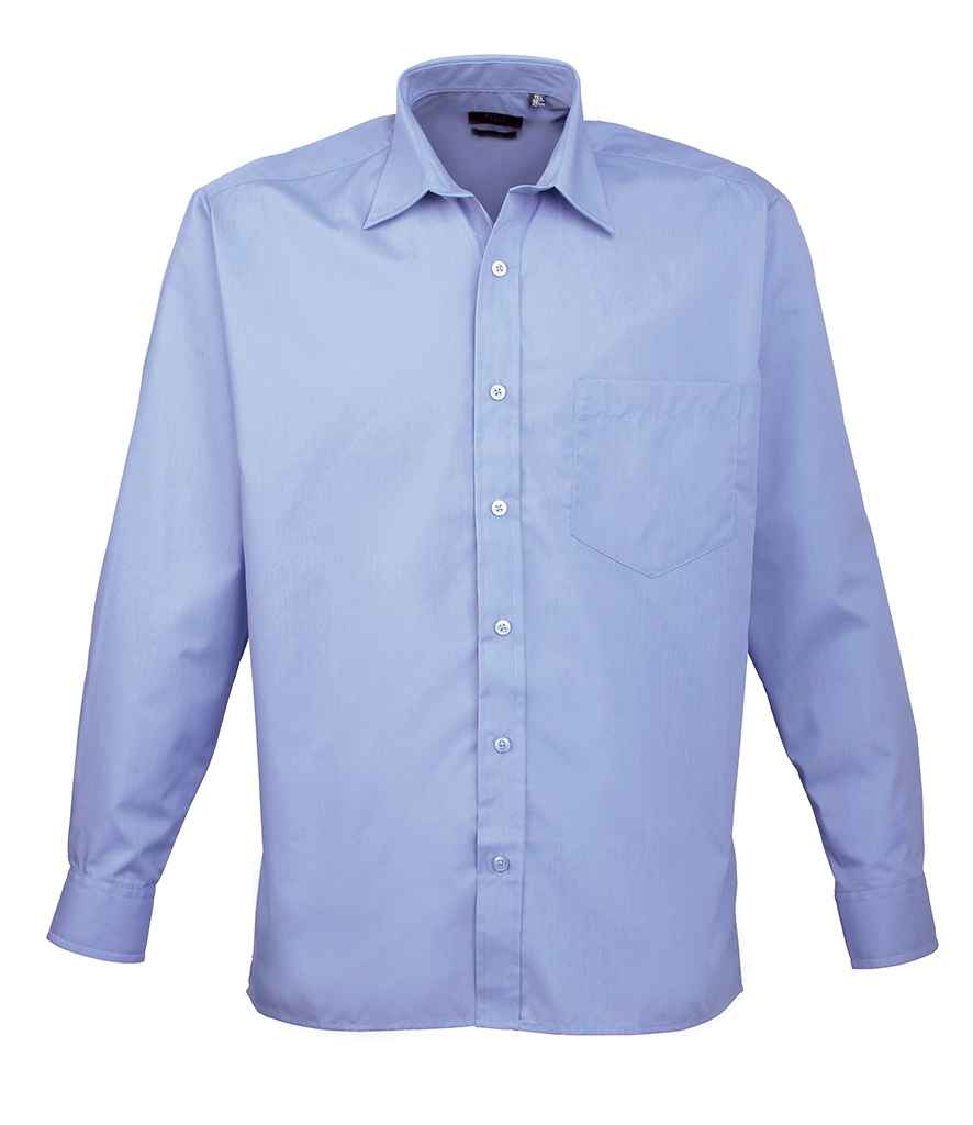 Premier Long Sleeve Poplin Shirt | Mid Blue