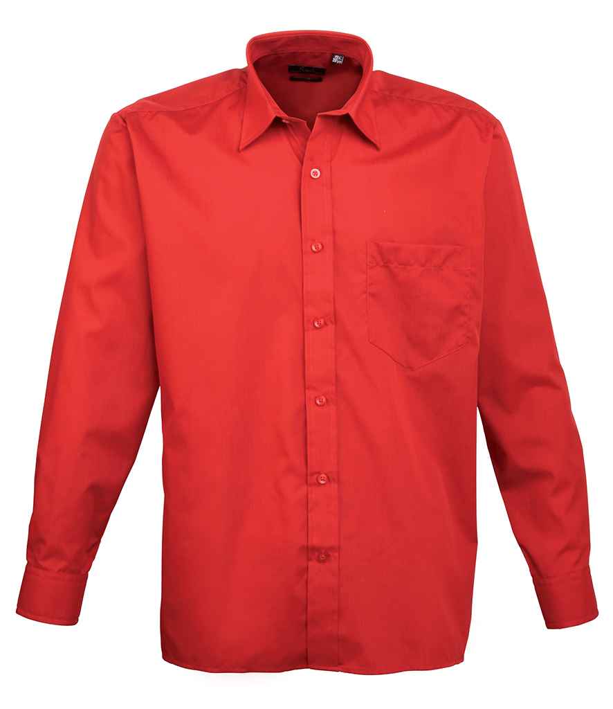 Premier Long Sleeve Poplin Shirt | Red