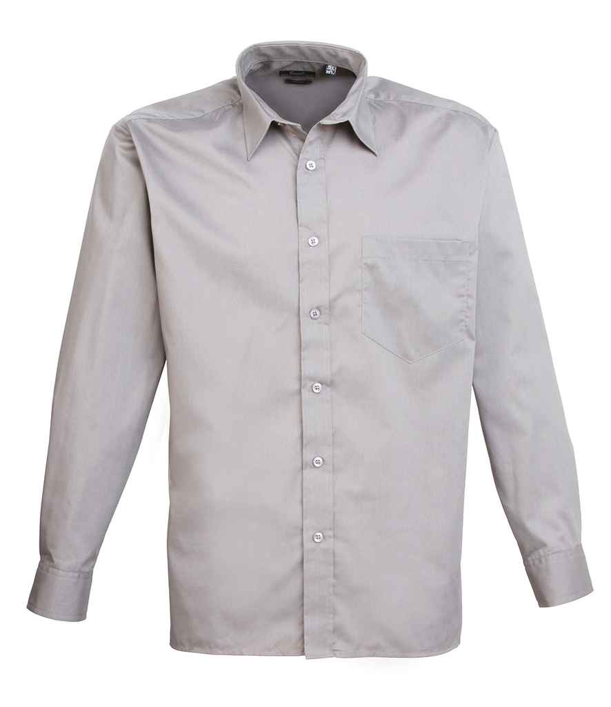 Premier Long Sleeve Poplin Shirt | Silver