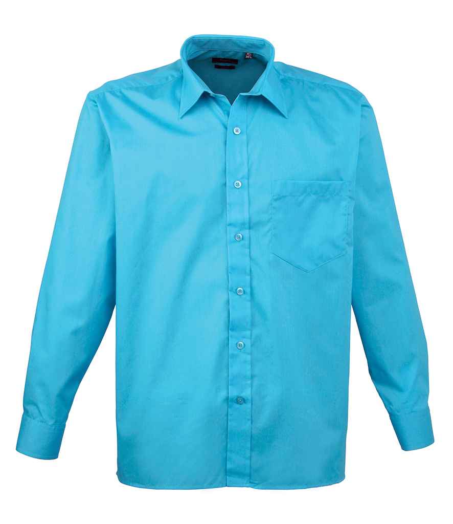 Premier Long Sleeve Poplin Shirt | Turquoise Blue