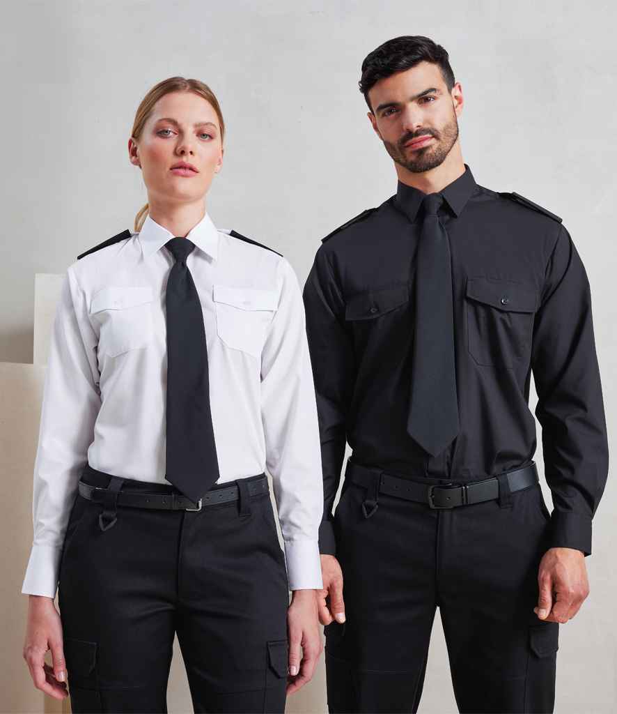 Premier Long Sleeve Pilot Shirt | White
