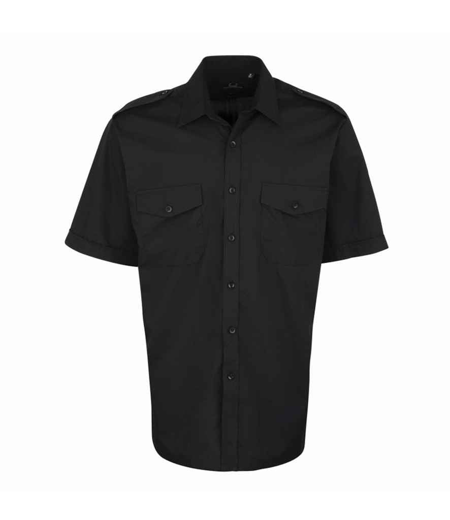 Premier Short Sleeve Pilot Shirt | Black