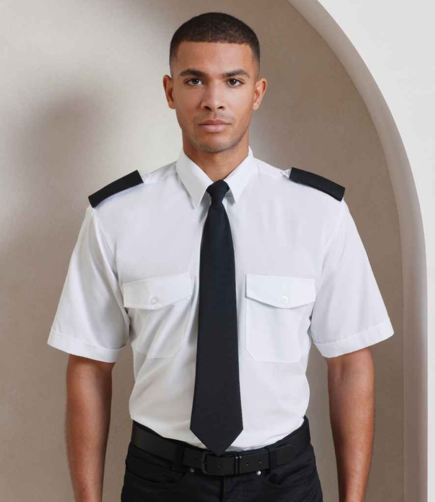 Premier Short Sleeve Pilot Shirt | White