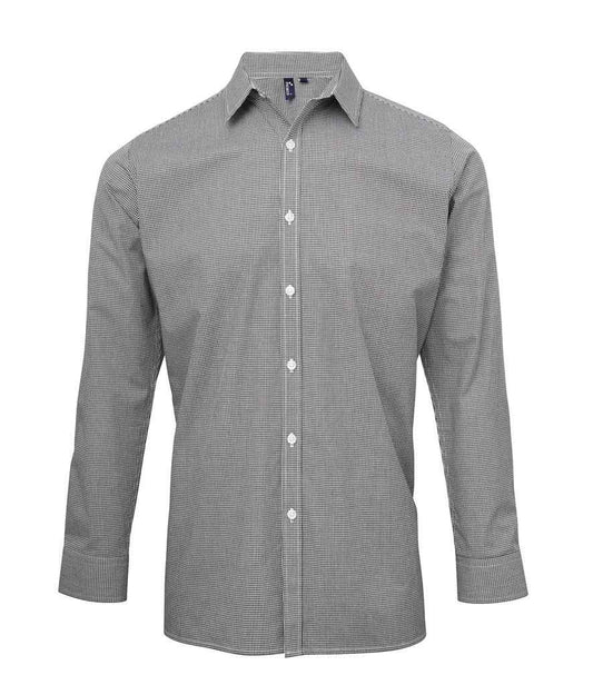 Premier Gingham Long Sleeve Shirt | Black/White
