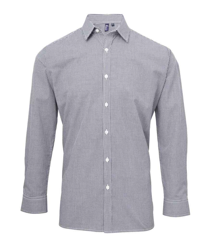 Premier Gingham Long Sleeve Shirt | Navy/White